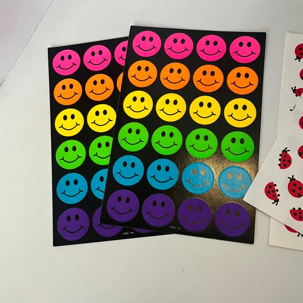 Vtg Hallmark American Greetings Sticker Lot Disney Cinderella Smiley Ladybug
